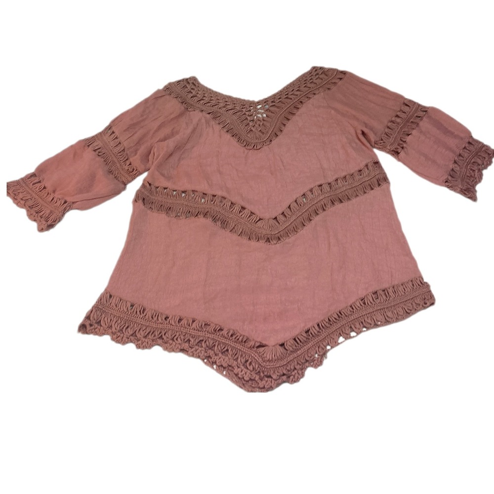 Vivid Importers Crochet Tunic‎ Top SKUW546